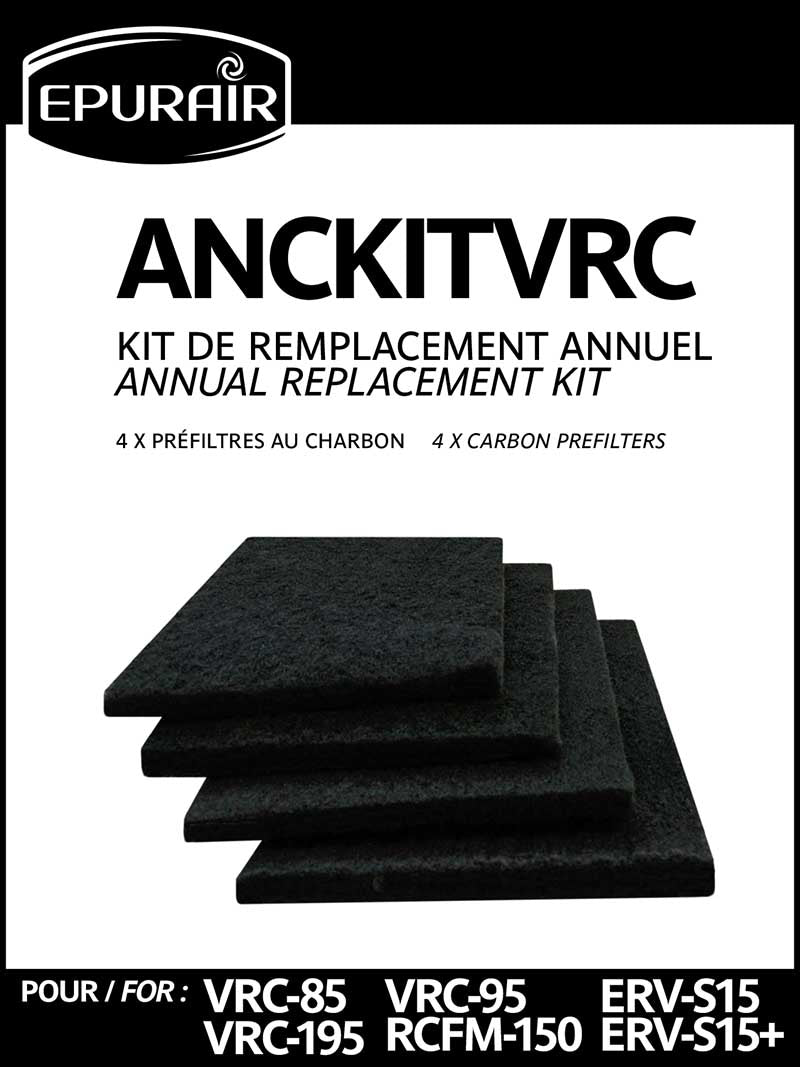 Filtres de remplacement pour échangeurs d'air VRC et ERV Épurair (ANCKITVRC)
