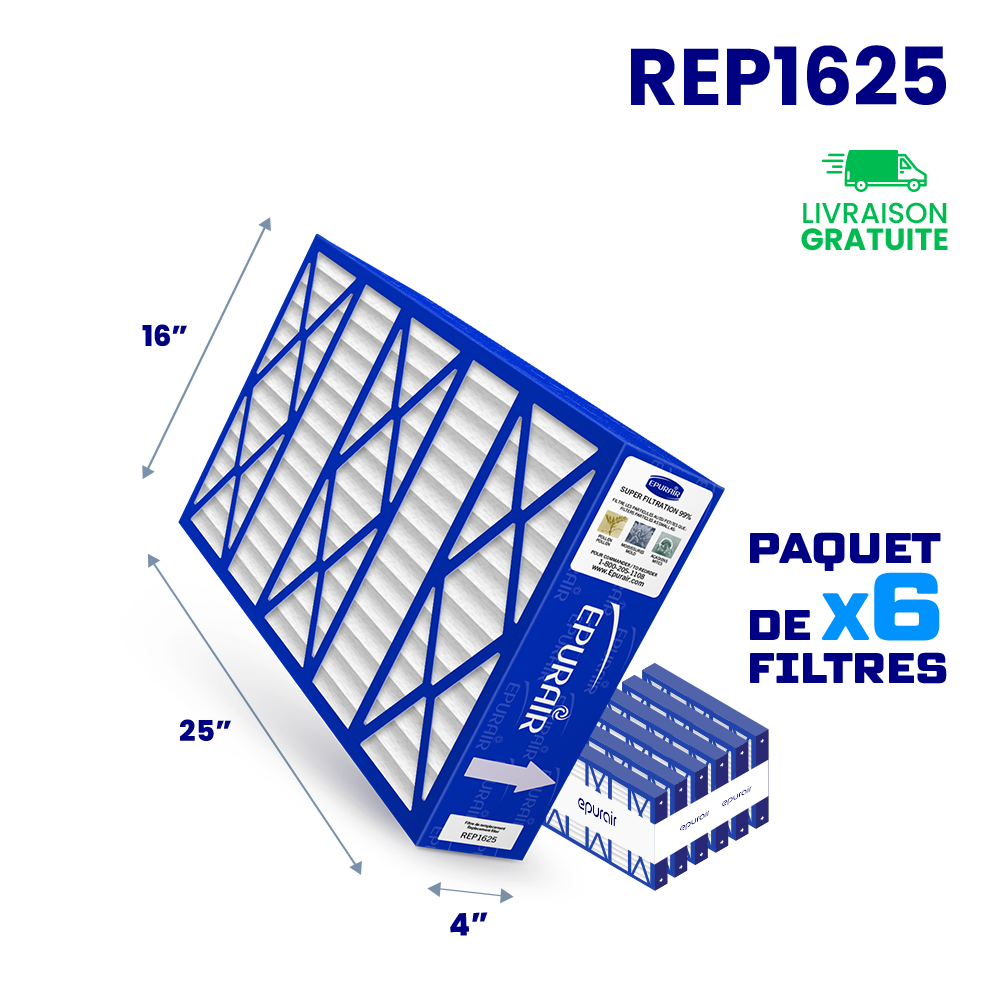 Super Filtration 99% 4" REP1625 Replacement Filter - Pack of 6