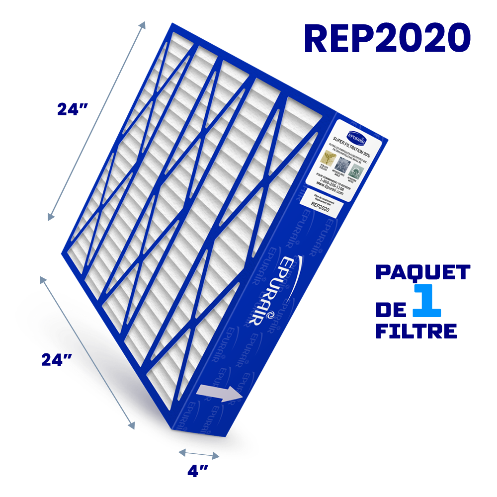 Filtre de remplacement Super Filtration 99% 4" REP2020 - Paquet de 1