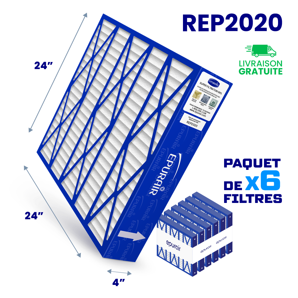 Super Filtration 99% 4" REP2020 Replacement Filter - Pack of 6