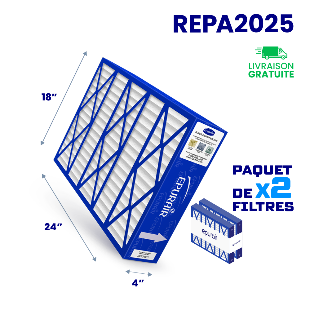 Filtre de remplacement Super Filtration 99% 4" REPA2025 - Paquet de 2